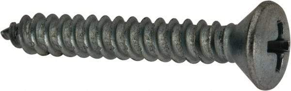 Value Collection - #10 Oval Head Phillips Sheet Metal Screw - Steel, 1-1/4" OAL, AISI 1016, ANSI/ASME B18.6.4, ASME B18.6.3 & SAE J933, Grade 1016-1024 - USA Tool & Supply