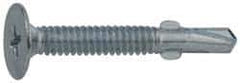 Value Collection - #10, Wafer Head, Phillips Drive, 1-7/16" Length Under Head, #2 Point, Self Drilling Screw - Steel, Zinc-Plated Finish - USA Tool & Supply