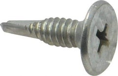 Value Collection - #10, Wafer Head, Phillips Drive, 3/4" Length Under Head, #2 Point, Self Drilling Screw - Steel, Zinc-Plated Finish - USA Tool & Supply