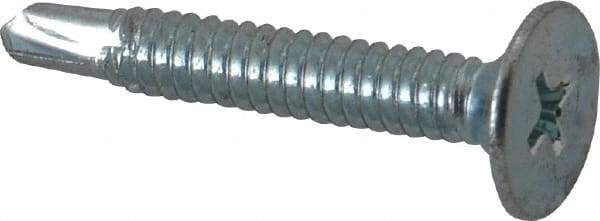 Value Collection - #10, Wafer Head, Phillips Drive, 1-1/4" Length Under Head, #2 Point, Self Drilling Screw - Steel, Zinc-Plated Finish - USA Tool & Supply