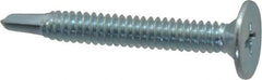Value Collection - #10, Wafer Head, Phillips Drive, 1-1/2" Length Under Head, #2 Point, Self Drilling Screw - Steel, Zinc-Plated Finish - USA Tool & Supply