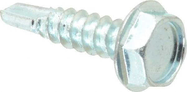 Value Collection - #10, Hex Washer Head, Hex Drive, 3/4" Length Under Head, #3 Point, Self Drilling Screw - Steel, Zinc-Plated Finish - USA Tool & Supply