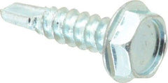 Value Collection - #10, Hex Washer Head, Hex Drive, 3/4" Length Under Head, #3 Point, Self Drilling Screw - Steel, Zinc-Plated Finish - USA Tool & Supply