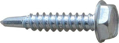 Value Collection - #10, Hex Washer Head, Hex Drive, 1" Length Under Head, #3 Point, Self Drilling Screw - Steel, Zinc-Plated Finish - USA Tool & Supply