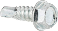 Value Collection - #12, Hex Washer Head, Hex Drive, 3/4" Length Under Head, #3 Point, Self Drilling Screw - Steel, Zinc-Plated Finish - USA Tool & Supply