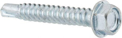 Value Collection - #12, Hex Washer Head, Hex Drive, 1-1/2" Length Under Head, #3 Point, Self Drilling Screw - Steel, Zinc-Plated Finish - USA Tool & Supply