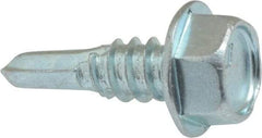 Value Collection - 1/4", Hex Washer Head, Hex Drive, 3/4" Length Under Head, #3 Point, Self Drilling Screw - Steel, Zinc-Plated Finish - USA Tool & Supply