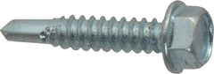 Value Collection - 1/4", Hex Washer Head, Hex Drive, 1-1/4" Length Under Head, #3 Point, Self Drilling Screw - Steel, Zinc-Plated Finish - USA Tool & Supply