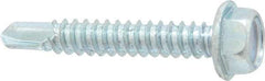 Value Collection - 1/4", Hex Washer Head, Hex Drive, 1-1/2" Length Under Head, #3 Point, Self Drilling Screw - Steel, Zinc-Plated Finish - USA Tool & Supply
