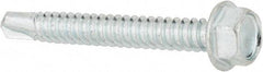 Value Collection - 1/4", Hex Washer Head, Hex Drive, 2" Length Under Head, #3 Point, Self Drilling Screw - Steel, Zinc-Plated Finish - USA Tool & Supply