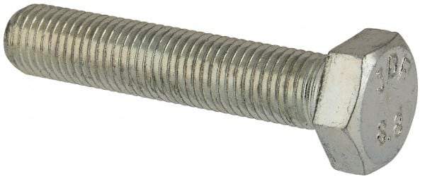 Value Collection - M8x1.00mm Metric Fine, 40mm Length Under Head Hex Head Cap Screw - Fully Threaded, Grade 8.8 Steel, Zinc-Plated Finish, 13mm Hex - USA Tool & Supply