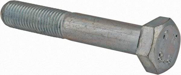Value Collection - M8x1.00mm Metric Fine, 50mm Length Under Head Hex Head Cap Screw - Partially Threaded, Grade 8.8 Steel, Zinc-Plated Finish, 13mm Hex - USA Tool & Supply