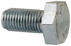 Value Collection - M10x1.25mm Metric Fine, 20mm Length Under Head Hex Head Cap Screw - Fully Threaded, Grade 8.8 Steel, Zinc-Plated Finish, 17mm Hex - USA Tool & Supply