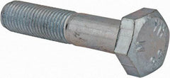 Value Collection - M10x1.25mm Metric Fine, 50mm Length Under Head Hex Head Cap Screw - Partially Threaded, Grade 8.8 Steel, Zinc-Plated Finish, 17mm Hex - USA Tool & Supply