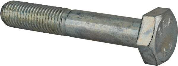 Value Collection - M10x1.25mm Metric Fine, 60mm Length Under Head Hex Head Cap Screw - Partially Threaded, Grade 8.8 Steel, Zinc-Plated Finish, 17mm Hex - USA Tool & Supply