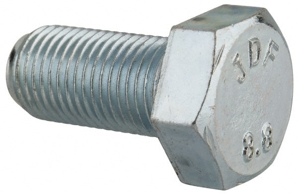 Value Collection - M12x1.25mm Metric Fine, 25mm Length Under Head Hex Head Cap Screw - USA Tool & Supply