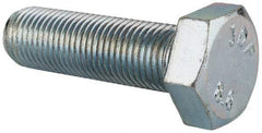 Value Collection - M12x1.25mm Metric Fine, 40mm Length Under Head Hex Head Cap Screw - Fully Threaded, Grade 8.8 Steel, Zinc-Plated Finish, 19mm Hex - USA Tool & Supply