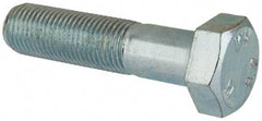 Value Collection - M12x1.25mm Metric Fine, 50mm Length Under Head Hex Head Cap Screw - Partially Threaded, Grade 8.8 Steel, Zinc-Plated Finish, 19mm Hex - USA Tool & Supply