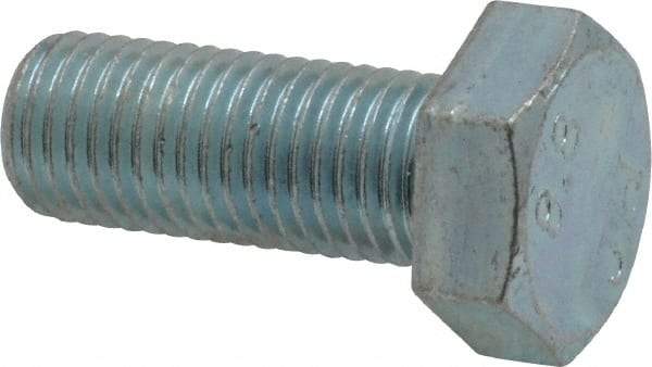 Value Collection - M12x1.50mm Metric Fine, 30mm Length Under Head Hex Head Cap Screw - Fully Threaded, Grade 8.8 Steel, Zinc-Plated Finish, 19mm Hex - USA Tool & Supply