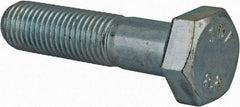 Value Collection - M12x1.50mm Metric Fine, 50mm Length Under Head Hex Head Cap Screw - Partially Threaded, Grade 8.8 Steel, Zinc-Plated Finish, 19mm Hex - USA Tool & Supply