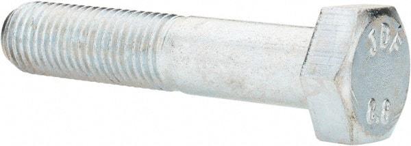 Value Collection - M12x1.50mm Metric Fine, 60mm Length Under Head Hex Head Cap Screw - Partially Threaded, Grade 8.8 Steel, Zinc-Plated Finish, 19mm Hex - USA Tool & Supply