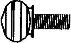 Value Collection - #10-24 Oval Shoulder Grade 2 Steel Thumb Screw - 1" OAL, Zinc-Plated Finish - USA Tool & Supply