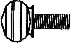 Value Collection - 3/8-16 Oval Shoulder Grade 2 Steel Thumb Screw - 1-1/2" OAL, Zinc-Plated Finish - USA Tool & Supply