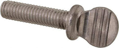 Value Collection - #10-32 Oval Shoulder Grade 18-8 Stainless Steel Thumb Screw - 3/4" OAL, 0.48" Head Height - USA Tool & Supply