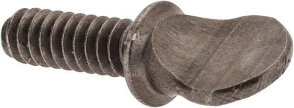 Value Collection - #6-32 Oval Shoulder Grade 2 Steel Thumb Screw - 3/8" OAL, 0.3" Head Height, Uncoated - USA Tool & Supply