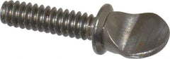 Value Collection - #6-32 Oval Shoulder Grade 2 Steel Thumb Screw - 1/2" OAL, 0.3" Head Height, Uncoated - USA Tool & Supply