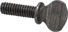 Value Collection - #8-32 Oval Shoulder Grade 2 Steel Thumb Screw - 1/2" OAL, 0.39" Head Height, Uncoated - USA Tool & Supply