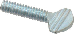 Value Collection - #10-24 Oval Shoulder Grade 2 Steel Thumb Screw - 3/4" OAL, Zinc-Plated Finish - USA Tool & Supply