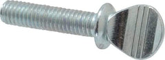 Value Collection - #10-32 Oval Shoulder Grade 2 Steel Thumb Screw - 3/4" OAL, Zinc-Plated Finish - USA Tool & Supply