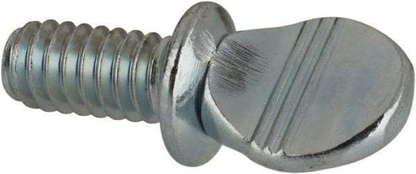 Value Collection - 1/4-20 Oval Shoulder Grade 2 Steel Thumb Screw - 1/2" OAL, Zinc-Plated Finish - USA Tool & Supply