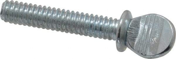 Value Collection - 1/4-20 Oval Shoulder Grade 2 Steel Thumb Screw - 1-1/4" OAL, Zinc-Plated Finish - USA Tool & Supply