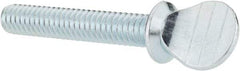 Value Collection - 1/4-20 Oval Shoulder Grade 2 Steel Thumb Screw - 1-1/2" OAL, Zinc-Plated Finish - USA Tool & Supply
