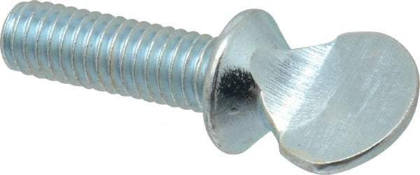 Value Collection - 5/16-18 Oval Shoulder Grade 2 Steel Thumb Screw - 1" OAL, Zinc-Plated Finish - USA Tool & Supply
