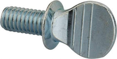 Value Collection - 3/8-16 Oval Shoulder Grade 2 Steel Thumb Screw - 3/4" OAL, Zinc-Plated Finish - USA Tool & Supply