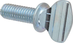 Value Collection - 3/8-16 Oval Shoulder Grade 2 Steel Thumb Screw - 1" OAL, Zinc-Plated Finish - USA Tool & Supply