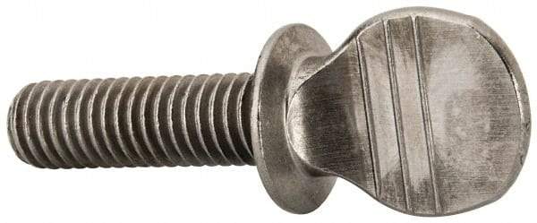 Value Collection - 3/8-16 Oval Shoulder Grade 2 Steel Thumb Screw - 1-1/4" OAL, 0.88" Head Height, Uncoated - USA Tool & Supply