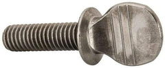 Value Collection - 3/8-16 Oval Shoulder Grade 2 Steel Thumb Screw - 1-1/4" OAL, 0.88" Head Height, Uncoated - USA Tool & Supply