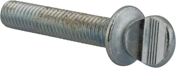 Value Collection - 3/8-16 Oval Shoulder Grade 2 Steel Thumb Screw - 2" OAL, Zinc-Plated Finish - USA Tool & Supply
