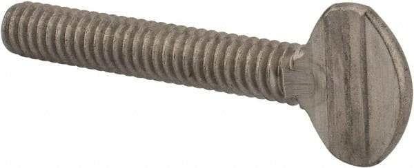 Value Collection - 1/4-20 Oval Shoulderless Grade 18-8 Stainless Steel Thumb Screw - 1-1/2" OAL, 0.64" Head Height - USA Tool & Supply