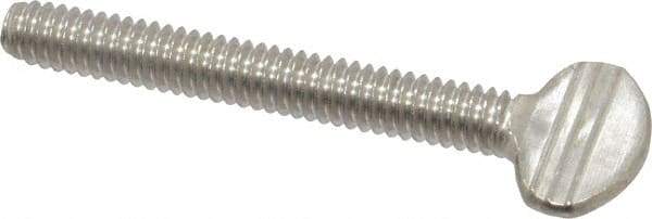 Value Collection - 1/4-20 Oval Shoulderless Grade 18-8 Stainless Steel Thumb Screw - 2" OAL, 0.64" Head Height - USA Tool & Supply