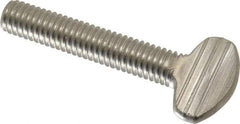 Value Collection - 3/8-16 Oval Shoulderless Grade 18-8 Stainless Steel Thumb Screw - 2" OAL, 0.95" Head Height - USA Tool & Supply