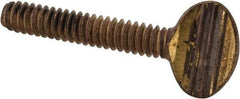 Value Collection - #10-24 Oval Shoulderless Brass Thumb Screw - 1" OAL, 0.48" Head Height - USA Tool & Supply