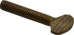 Value Collection - #10-32 Oval Shoulderless Brass Thumb Screw - 1" OAL, 0.48" Head Height - USA Tool & Supply