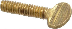 Value Collection - 1/4-20 Oval Shoulderless Brass Thumb Screw - 1" OAL, 0.64" Head Height - USA Tool & Supply