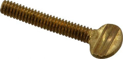 Value Collection - 1/4-20 Oval Shoulderless Brass Thumb Screw - 1-1/2" OAL, 0.64" Head Height - USA Tool & Supply