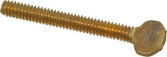 Value Collection - 1/4-20 Oval Shoulderless Brass Thumb Screw - 2" OAL, 0.64" Head Height - USA Tool & Supply
